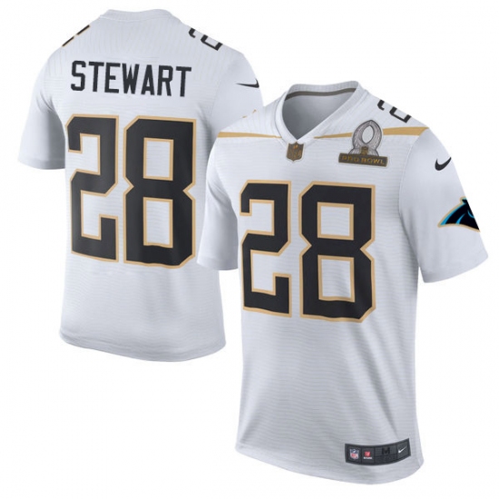 Men's Nike Carolina Panthers #28 Jonathan Stewart Elite White Team Rice 2016 Pro Bowl NFL Jersey - Ujersey