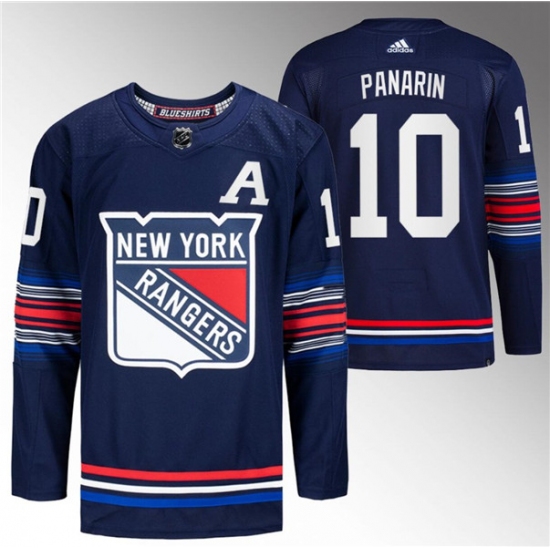 Men's New York Rangers #10 Artemi Panarin Navy Stitched Jersey - Ujersey
