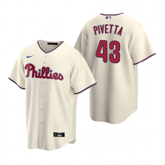 Men's Nike Philadelphia Phillies #43 Nick Pivetta Cream Alternate Stitched Baseball Jersey - Ujersey