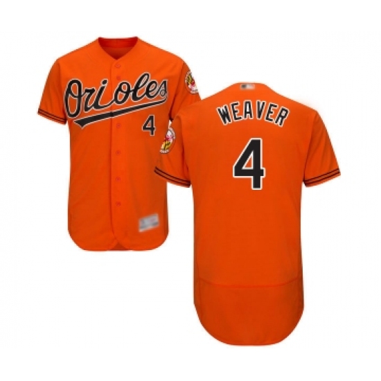 Men's Baltimore Orioles #4 Earl Weaver Orange Alternate Flex Base Authentic Collection Baseball Jersey - Ujersey