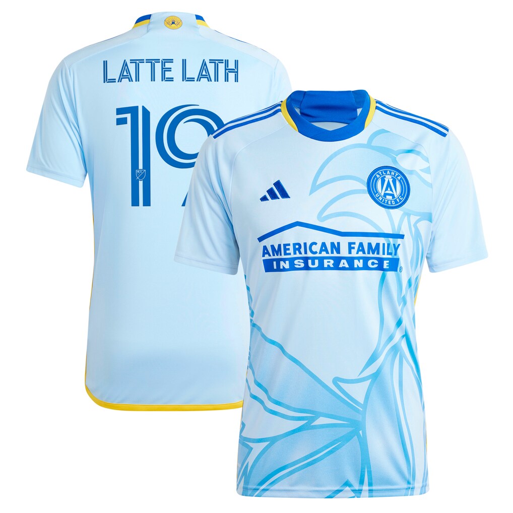 Men's Atlanta United FC Emmanuel Latte Lath adidas Light Blue 2024 The Resurgens Kit Replica Player Jersey - Ujersey
