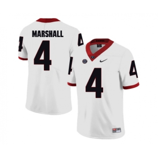 Georgia Bulldogs 4 Keith Marshall White College Football Jersey - Ujersey