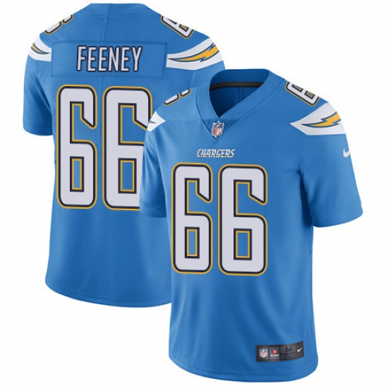 Men's Nike Los Angeles Chargers #66 Dan Feeney Electric Blue Alternate Vapor Untouchable Limited Player NFL Jersey - Ujersey