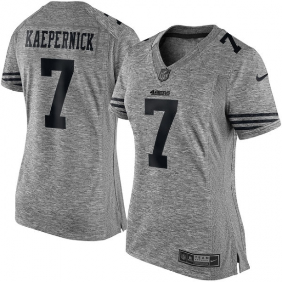 Women's Nike San Francisco 49ers #7 Colin Kaepernick Limited Gray Gridiron NFL Jersey - Ujersey