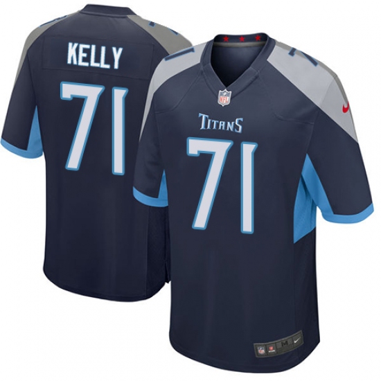 Men Nike Tennessee Titans #71 Dennis Kelly Game Navy Blue Team Color NFL Jersey - Ujersey