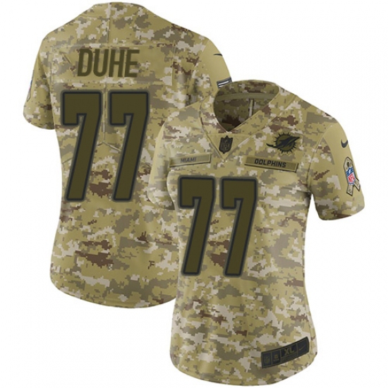 Women's Nike Miami Dolphins #77 Adam Joseph Duhe Limited Camo 2018 Salute to Service NFL Jersey - Ujersey