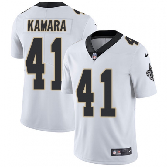 Men's Nike New Orleans Saints #41 Alvin Kamara White Vapor Untouchable Limited Player NFL Jersey - Ujersey