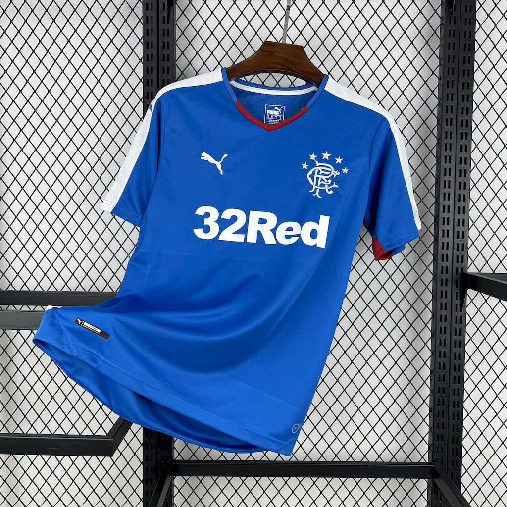 Rangers FC Retro Soccer Jersey Home Custom Shirt 2015-16 - ujerseystore