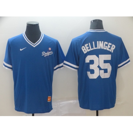 Men's Nike Los Angeles Dodgers #35 Cody Bellinger Blue Throwback Jersey - Ujersey