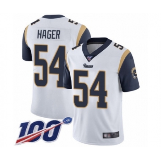 Men's Los Angeles Rams #54 Bryce Hager White Vapor Untouchable Limited Player 100th Season Football Jersey - Ujersey