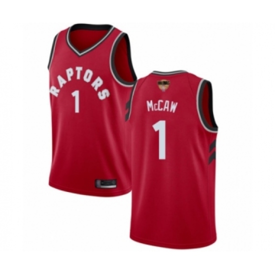 Men's Toronto Raptors #1 Patrick McCaw Swingman Red 2019 Basketball Finals Bound Jersey - Icon Edition - Ujersey