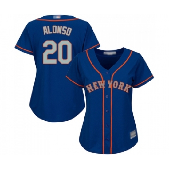 Women's New York Mets #20 Pete Alonso Authentic Royal Blue Alternate Road Cool Base Baseball Jersey - Ujersey