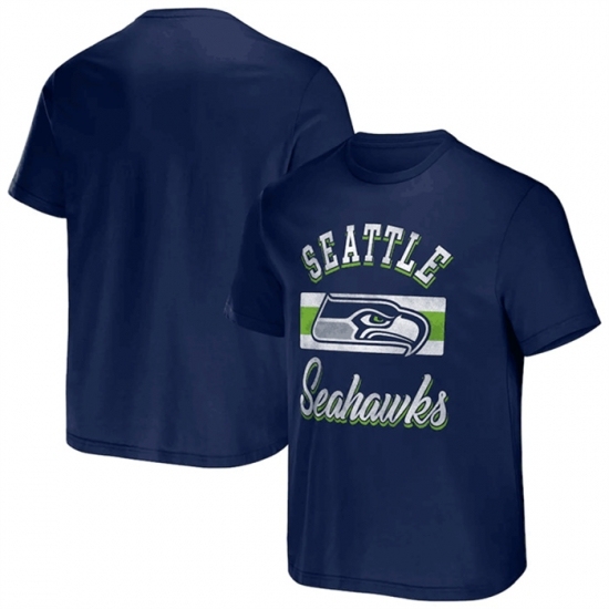 Men's Seattle Seahawks Navy X Darius Rucker Collection Stripe T Shirt - Ujersey