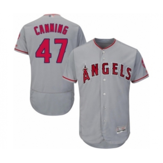 Men's Los Angeles Angels of Anaheim #47 Griffin Canning Grey Road Flex Base Authentic Collection Baseball Player Jersey - Ujersey