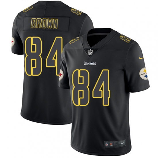 Men's Nike Pittsburgh Steelers #84 Antonio Brown Limited Black Rush Impact NFL Jersey - Ujersey