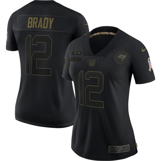 Women's Tampa Bay Buccaneers #12 Tom Brady Black Nike 2020 Salute To Service Limited Jersey - Ujersey