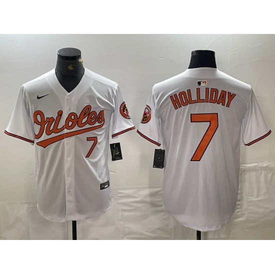 Men's Baltimore Orioles #7 Jackson Holliday Number White Limited Cool Base Stitched Jersey - Ujersey