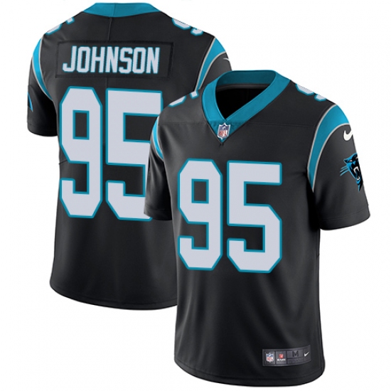 Youth Nike Carolina Panthers #95 Charles Johnson Black Team Color Vapor Untouchable Limited Player NFL Jersey - Ujersey