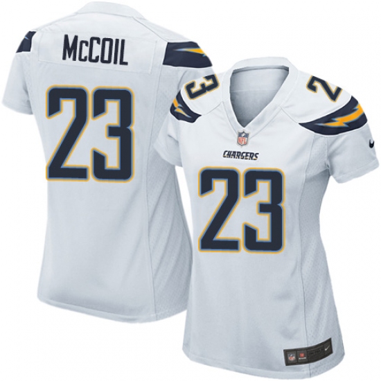 Women's Nike Los Angeles Chargers #23 Dexter McCoil Game White NFL Jersey - Ujersey
