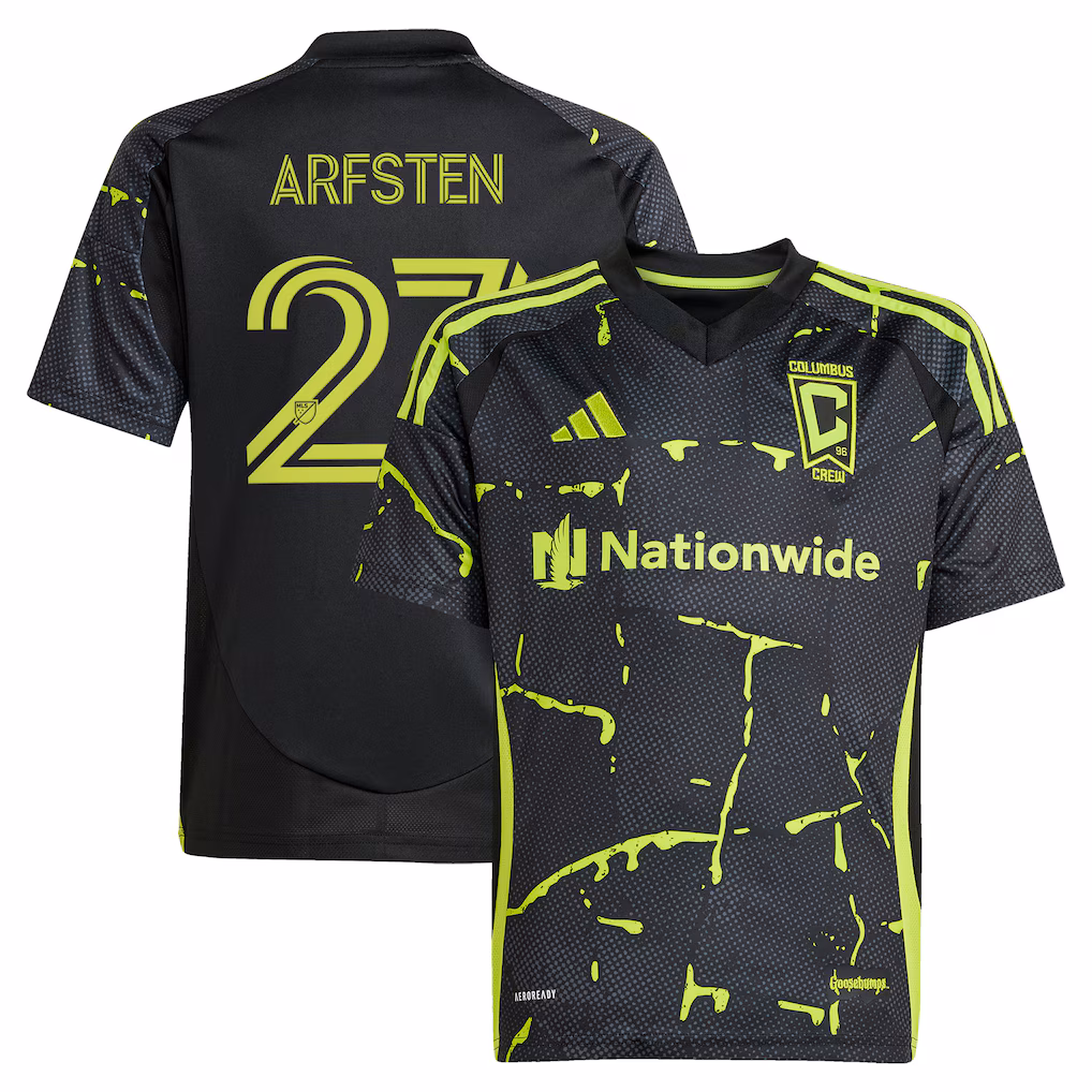 Youth Columbus Crew Maximilian Arfsten adidas Black 2025 The Goosebumps Kit Replica Jersey - Ujersey NHL