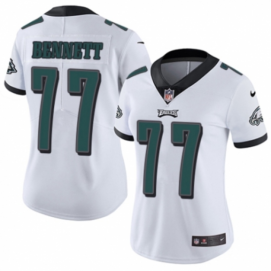 Women's Nike Philadelphia Eagles #77 Michael Bennett White Vapor Untouchable Limited Player NFL Jersey - Ujersey