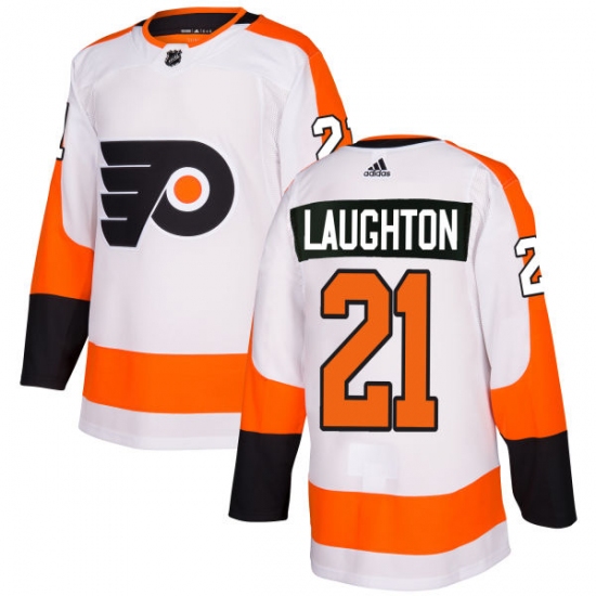 Men's Adidas Philadelphia Flyers #21 Scott Laughton Authentic White Away NHL Jersey - Ujersey