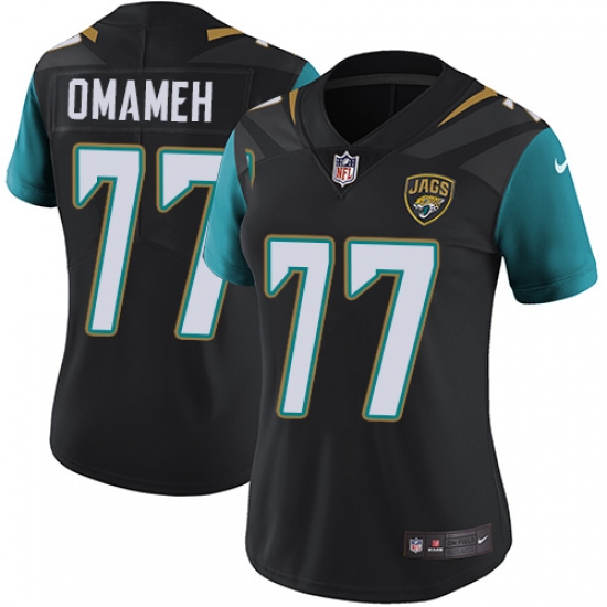 Women's Nike Jacksonville Jaguars #77 Patrick Omameh Black Alternate Vapor Untouchable Limited Player NFL Jersey - Ujersey