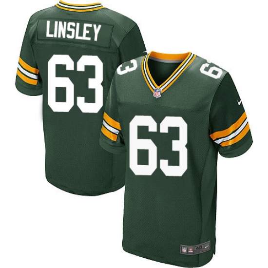 Men's Nike Green Bay Packers #63 Corey Linsley Elite Green Team Color NFL Jersey - Ujersey