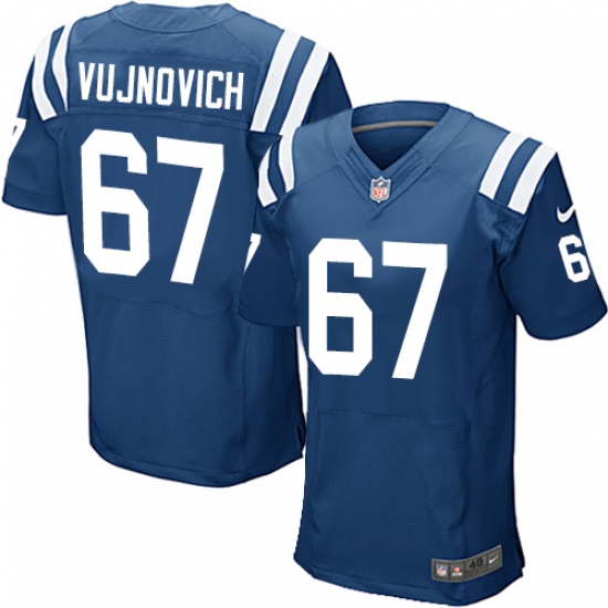 Men's Nike Indianapolis Colts #67 Jeremy Vujnovich Elite Royal Blue Team Color NFL Jersey - Ujersey