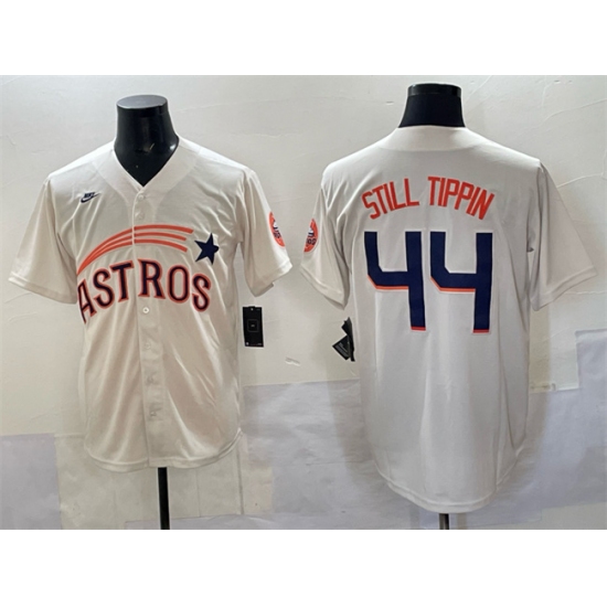 Men's Houston Astros #44 Still Tippin Cream Throwback Cooperstown Collection Limited Stitched Baseball Jersey - Ujersey