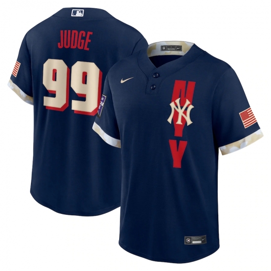 Men's New York Yankees #99 Aaron Judge Nike Navy 2021 MLB All-Star Game Replica Player Jersey - Ujersey