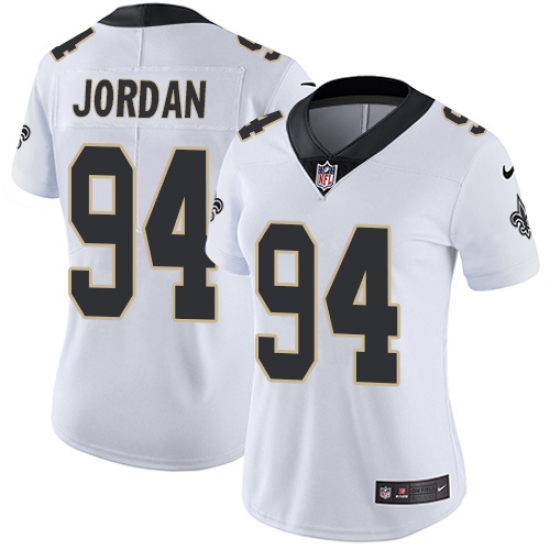 Women's Nike New Orleans Saints #94 Cameron Jordan White Vapor Untouchable Limited Player NFL Jersey - Ujersey
