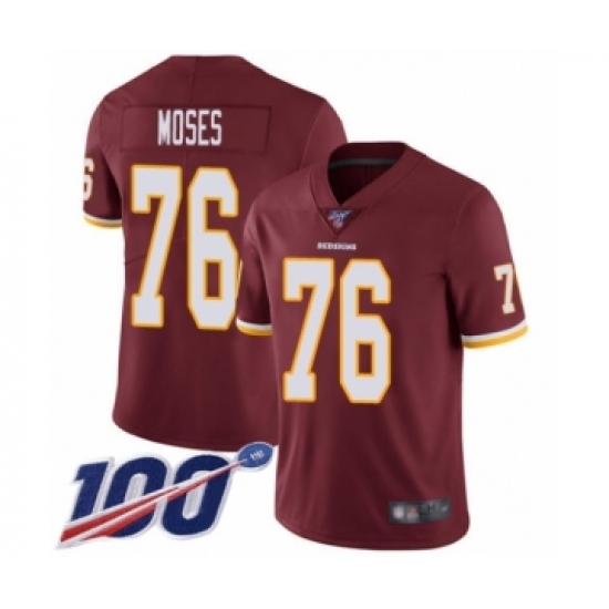 Youth Washington Redskins #76 Morgan Moses Burgundy Red Team Color Vapor Untouchable Limited Player 100th Season Football Jersey