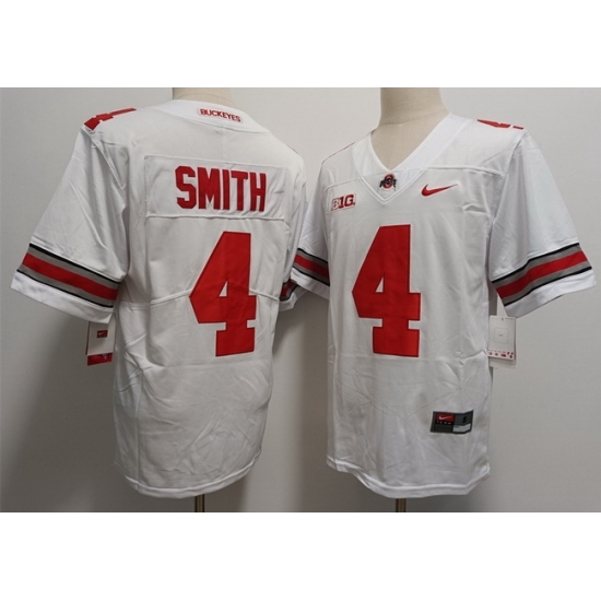 Men's Ohio State Buckeyes #4 Jeremiah Smith white Vapor Limited Stitched NCAA Football Jersey - Ujersey