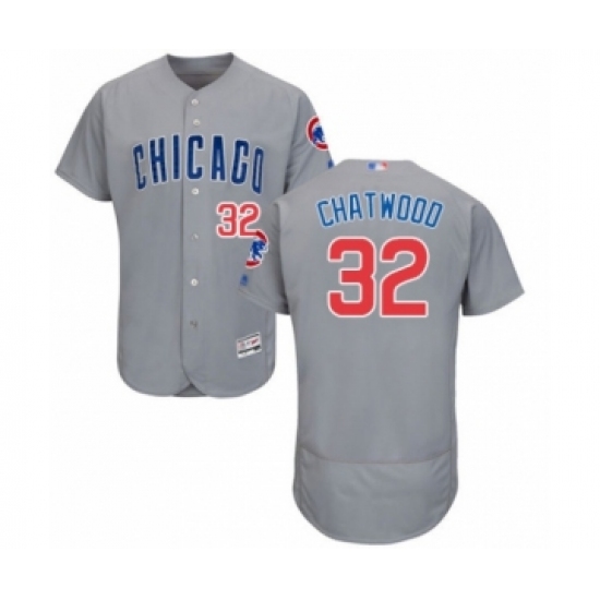Men's Chicago Cubs #32 Tyler Chatwood Grey Road Flex Base Authentic Collection Baseball Player Jersey - Ujersey