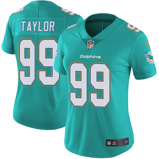 Women's Nike Miami Dolphins #99 Jason Taylor Aqua Green Team Color Vapor Untouchable Limited Player NFL Jersey - Ujersey