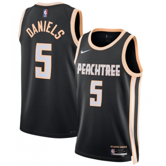 Men's Atlanta Hawks #5 Dyson Daniels Black 2025-26 City Edition Swingman Stitched Jersey