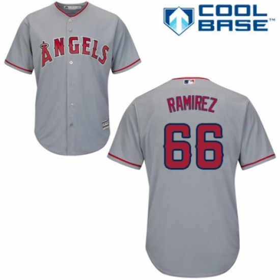 Youth Majestic Los Angeles Angels of Anaheim #66 J. C. Ramirez Authentic Grey Road Cool Base MLB Jersey - Ujersey