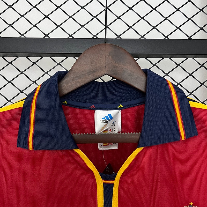 Spain Retro Soccer Jersey Home Custom Shirt 2000 - ujerseystore