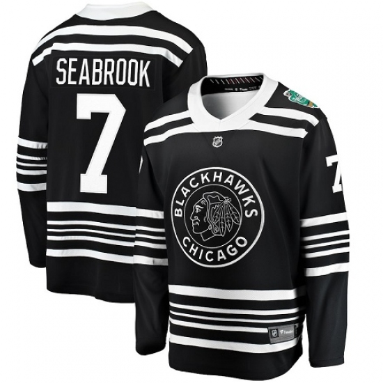 Men's Chicago Blackhawks #7 Brent Seabrook Black 2019 Winter Classic Fanatics Branded Breakaway NHL Jersey