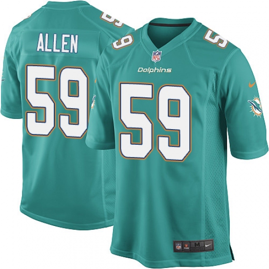 Men's Nike Miami Dolphins #59 Chase Allen Game Aqua Green Team Color NFL Jersey - Ujersey