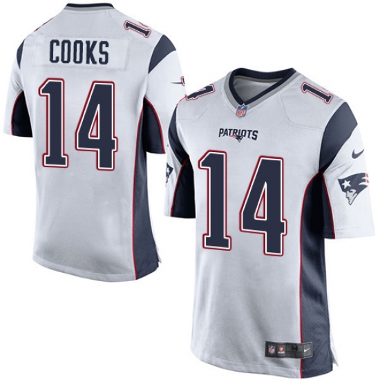 Men's Nike New England Patriots #14 Brandin Cooks Game White NFL Jersey - Ujersey