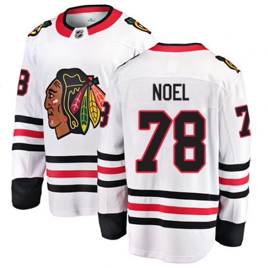 Youth Chicago Blackhawks #78 Nathan Noel Fanatics Branded White Away Breakaway NHL Jersey - Ujersey