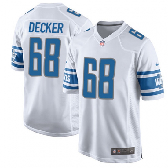 Men's Nike Detroit Lions #68 Taylor Decker Game White NFL Jersey - Ujersey