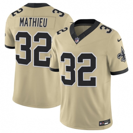 Men's New Orleans Saints #32 Tyrann Mathieu Gold 2025 F.U.S.E. Alternate Vapor Limited Football Stitched Jersey - Ujersey