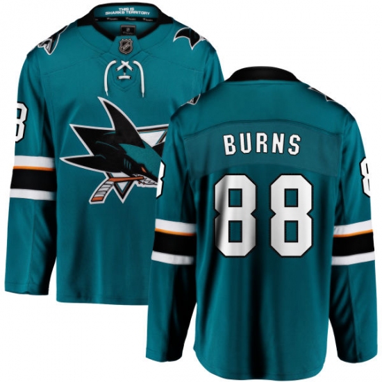 Youth San Jose Sharks #88 Brent Burns Fanatics Branded Teal Green Home Breakaway NHL Jersey - Ujersey