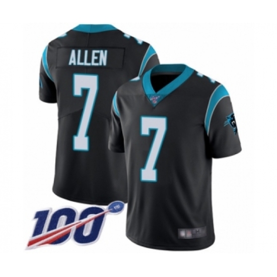 Youth Carolina Panthers #7 Kyle Allen Black Team Color Vapor Untouchable Limited Player 100th Season Football Jersey - Ujersey
