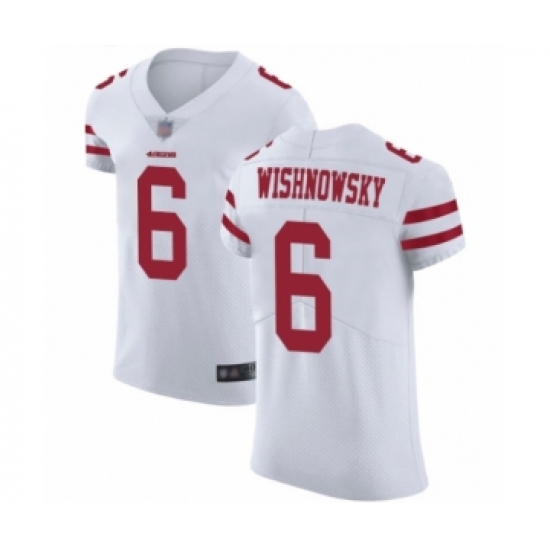 Men's San Francisco 49ers #6 Mitch Wishnowsky White Vapor Untouchable Elite Player Football Jersey - Ujersey