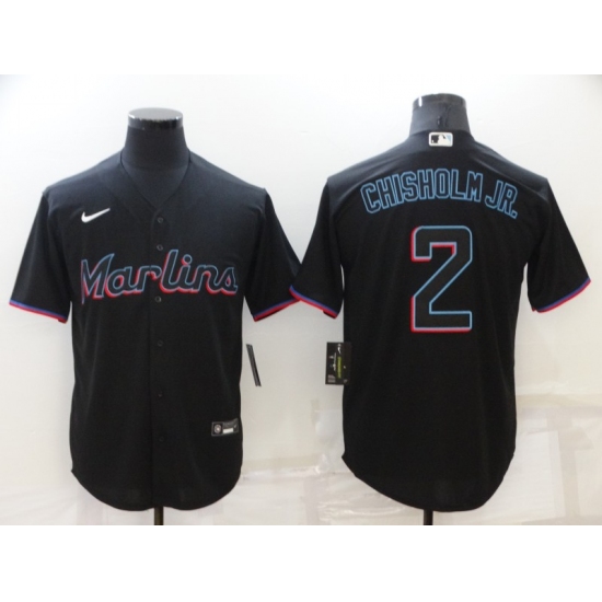 Men's Nike Miami Marlins #2 Jazz Chisholm Red Black Replica Jersey - Ujersey