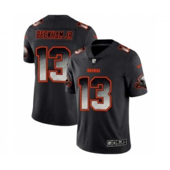 Men Cleveland Browns #13 Odell Beckham Jr. Black Smoke Fashion Limited Jersey - Ujersey